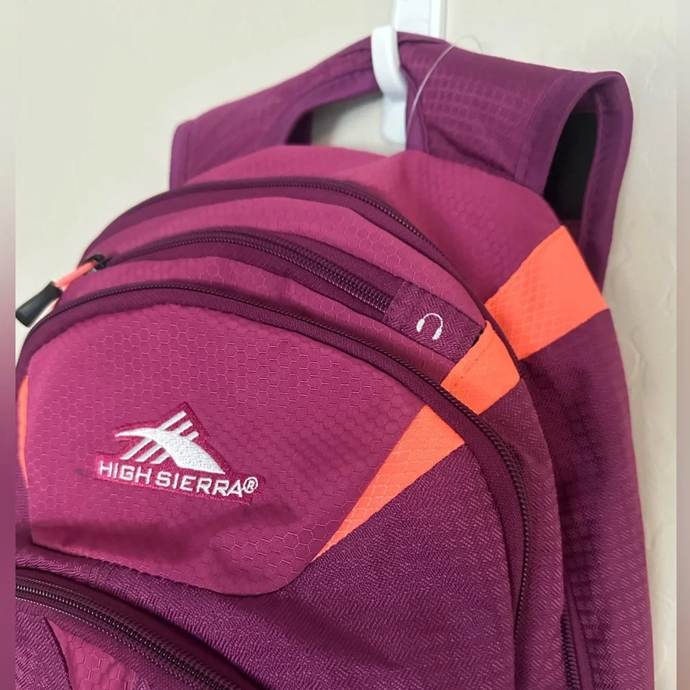 High Sierra 17” Laptop Backpack Padded Computer Student Work Magenta Pink